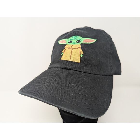 Disney Star Wars Mandalorian Baby Yoda Grogu Hat Black Cap Adult Adjustable OSFM - Picture 1 of 7